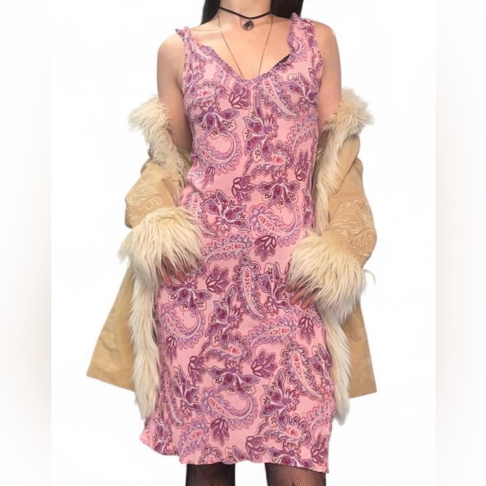 vintage y2k pink and purple angie bratz whimsigoth mini dress